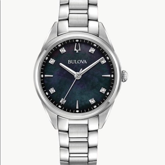 Bulova Accessories - BULOVA Diamond Black Mother-Of-Pearl Watch